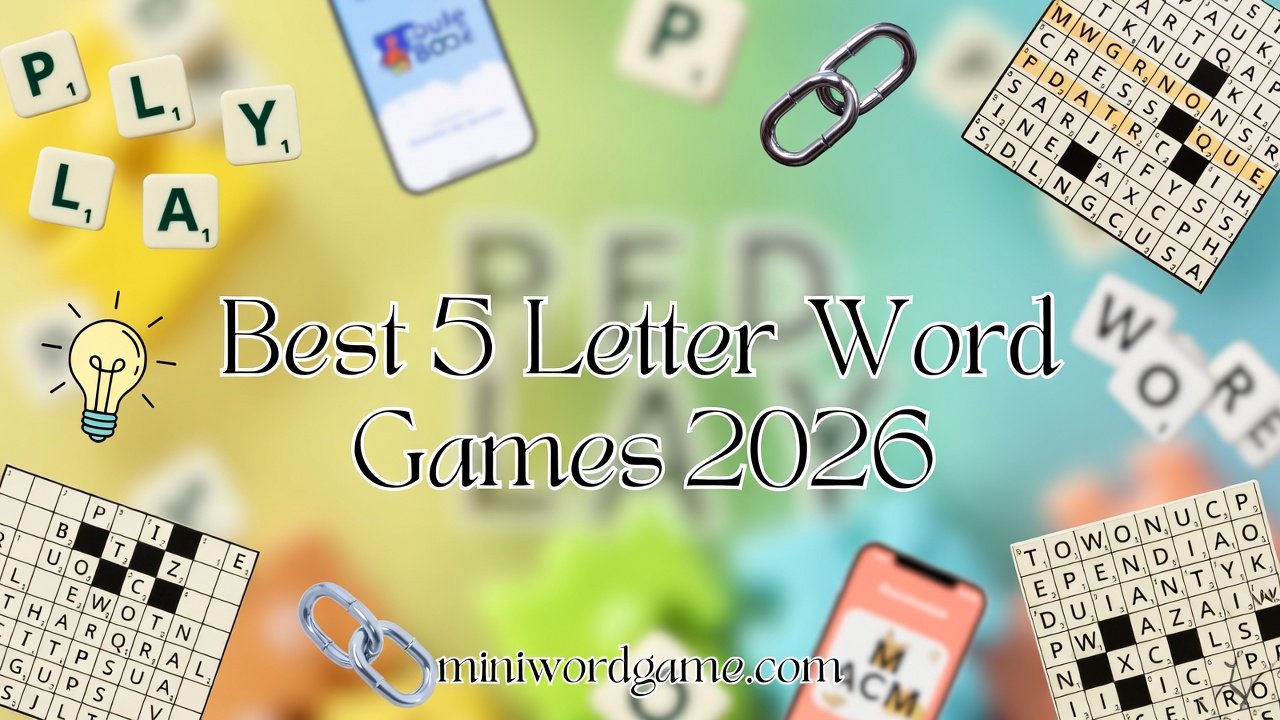 Best 5-Letter Word Games for 2026 — colorful word puzzle tiles on a screen
