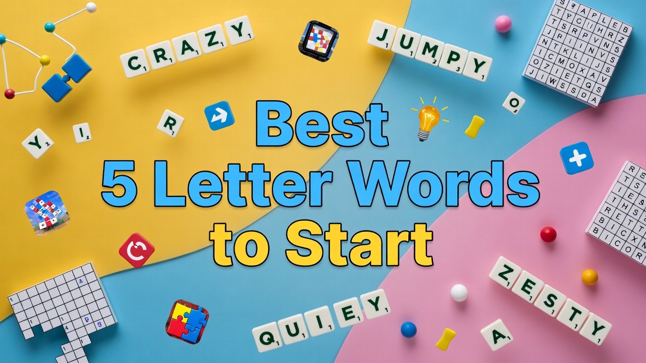 Best 5-Letter Words to Start with in Word Games — colorful word puzzle tiles on a screen