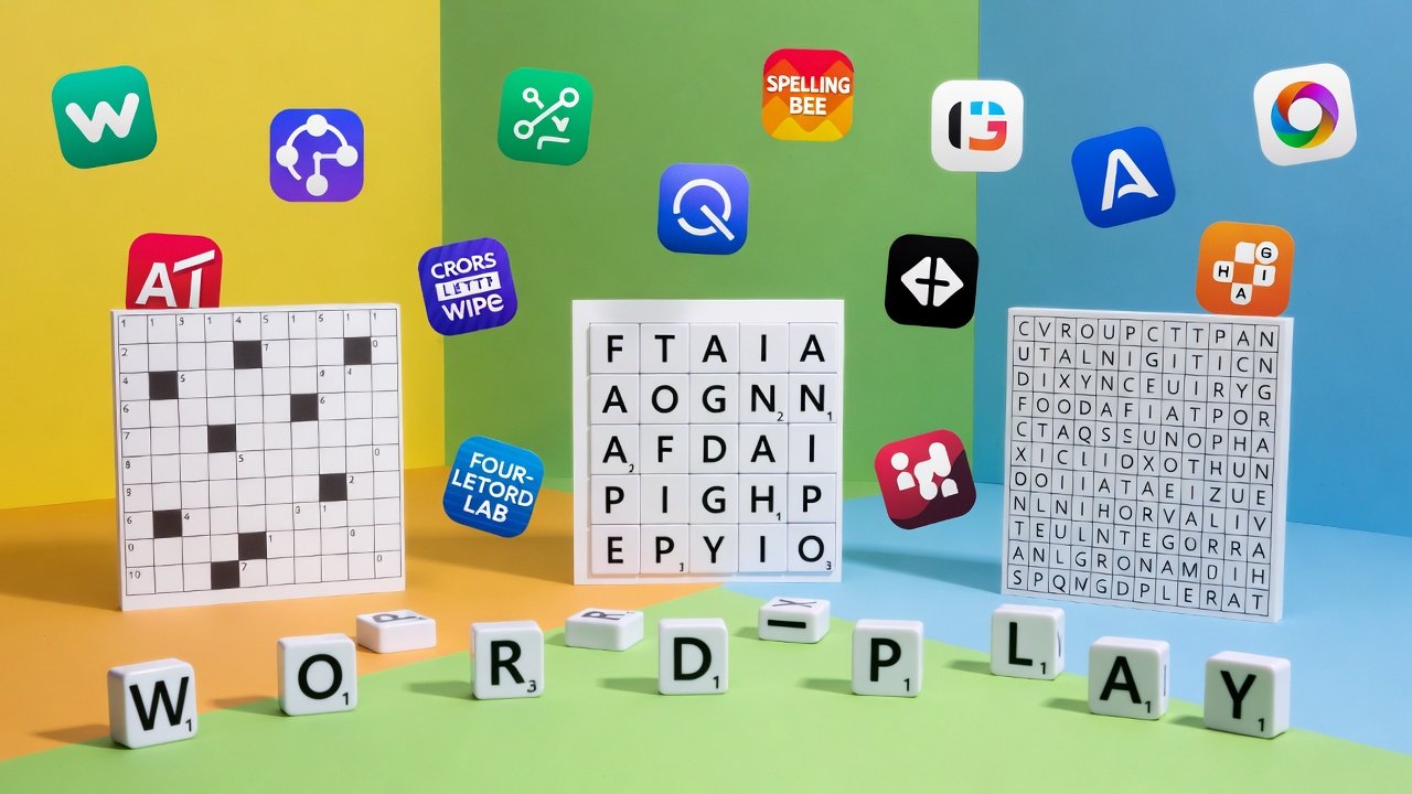 10 lustige Wortspiele zum Spielen, wenn dir langweilig ist (Kostenloses und Online) — colorful word puzzle tiles on a screen