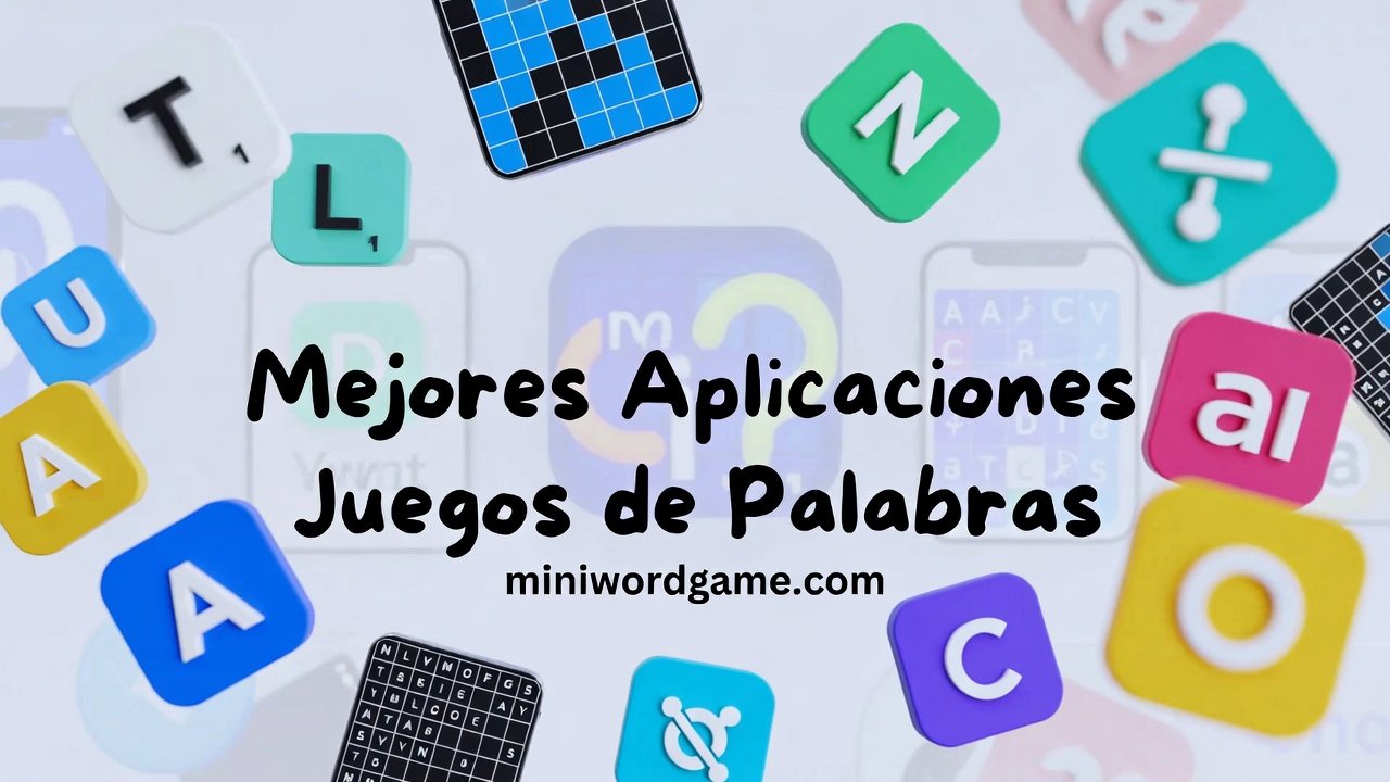 Mejores Applicaciones Juegos Palabras — colorful word puzzle tiles on a screen