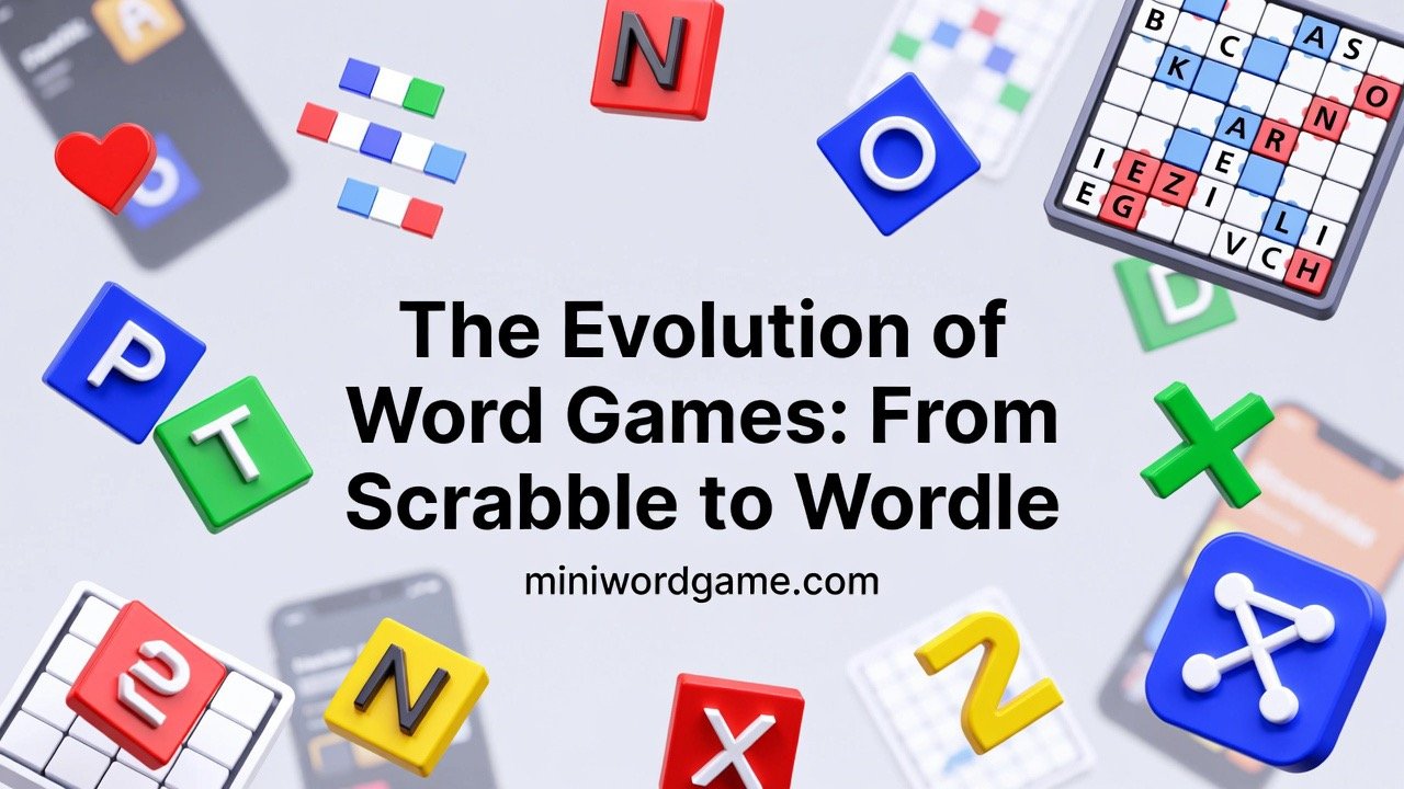 The Evolution of Word Games: From Scrabble to Wordle — colorful word puzzle tiles on a screen