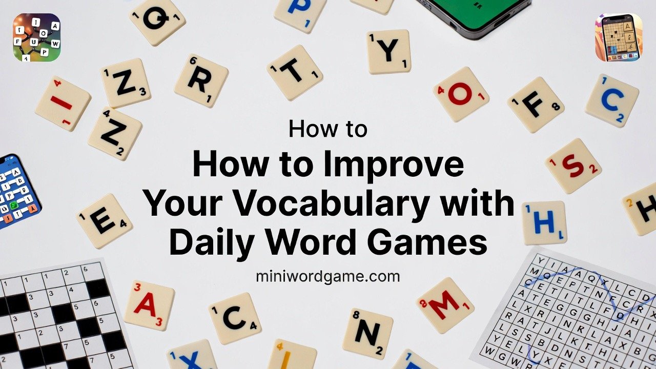 How to Improve Your Vocabulary with Daily Word Games — colorful word puzzle tiles on a screen